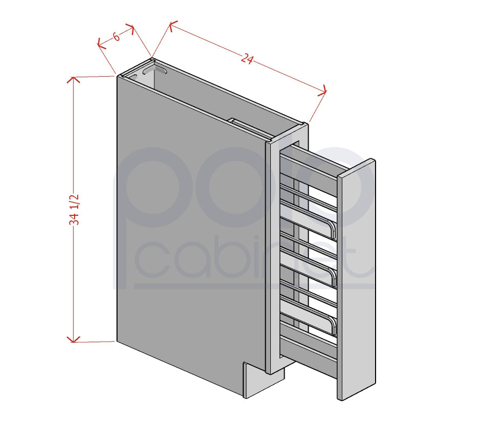 Full Height Door Base Cabinets with Spice Rack Pullout