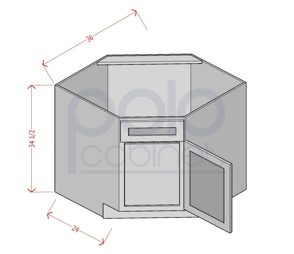 Diagonal Corner Sink Base