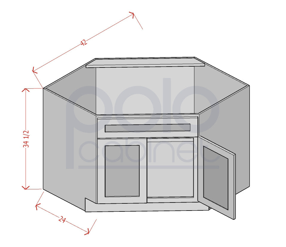 Diagonal Corner Sink Base