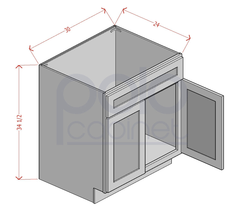 Sink Bases Double Door Single False Drawer Front