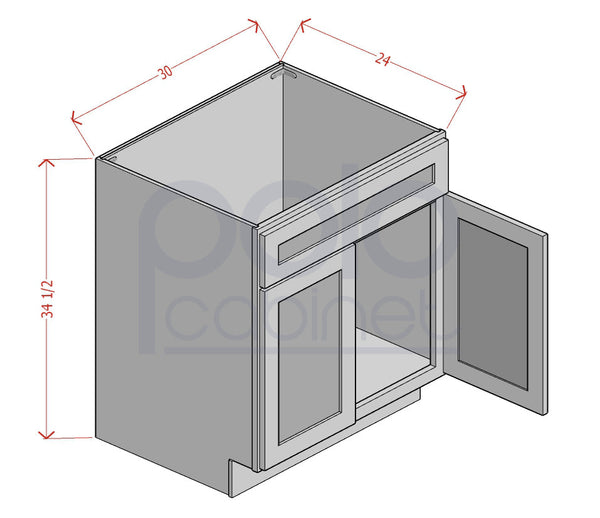 Sink Bases Double Door Single False Drawer Front