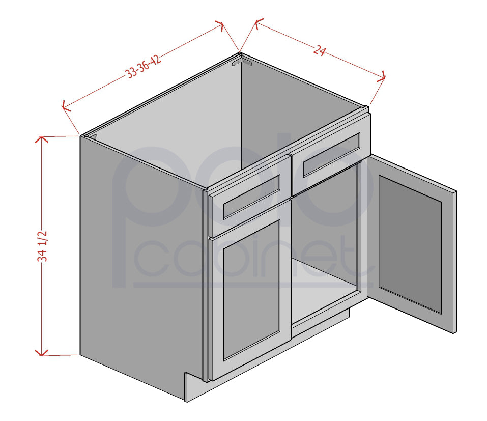 Sink Bases Double Door Double False Drawer Front