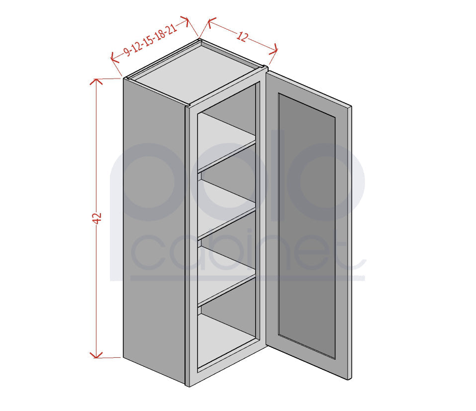 42" High Single Door Wall Cabinets