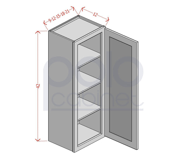 42" High Single Door Wall Cabinets