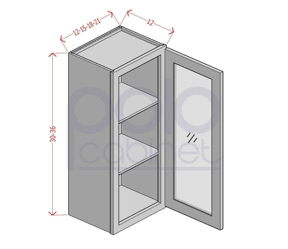 Single Glass Door Wall Cabinets