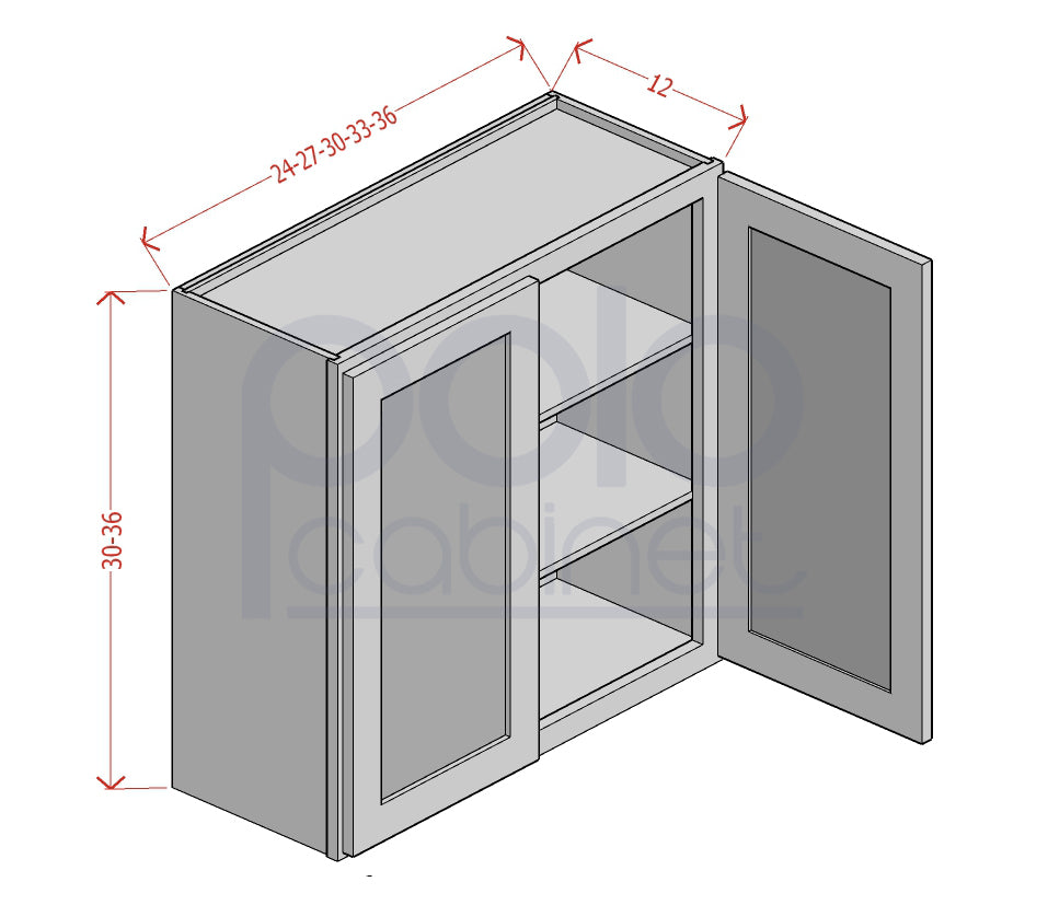 36" High Double Door Wall Cabinets
