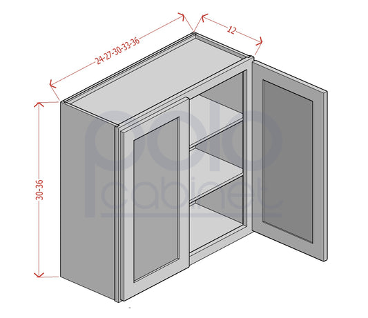 36" High Double Door Wall Cabinets