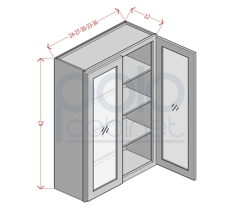 Double Glass Door Wall Cabinets