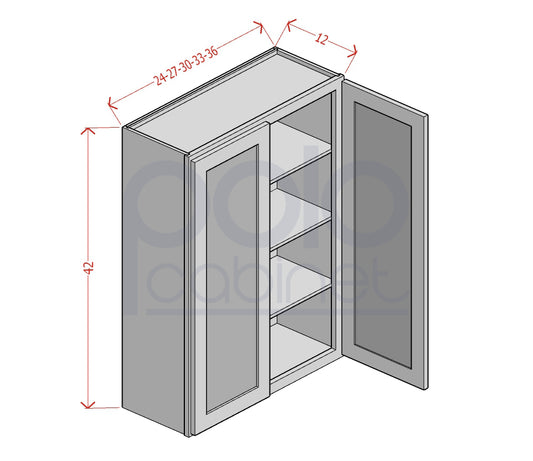 42" High Double Door Wall Cabinets