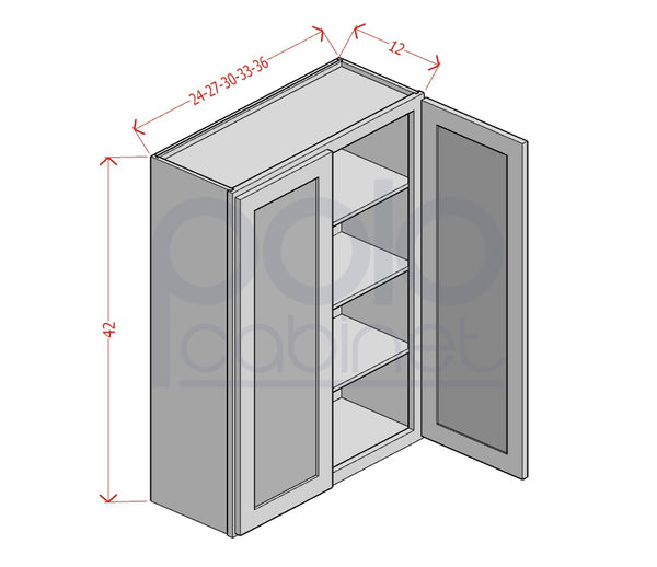 42" High Double Door Wall Cabinets