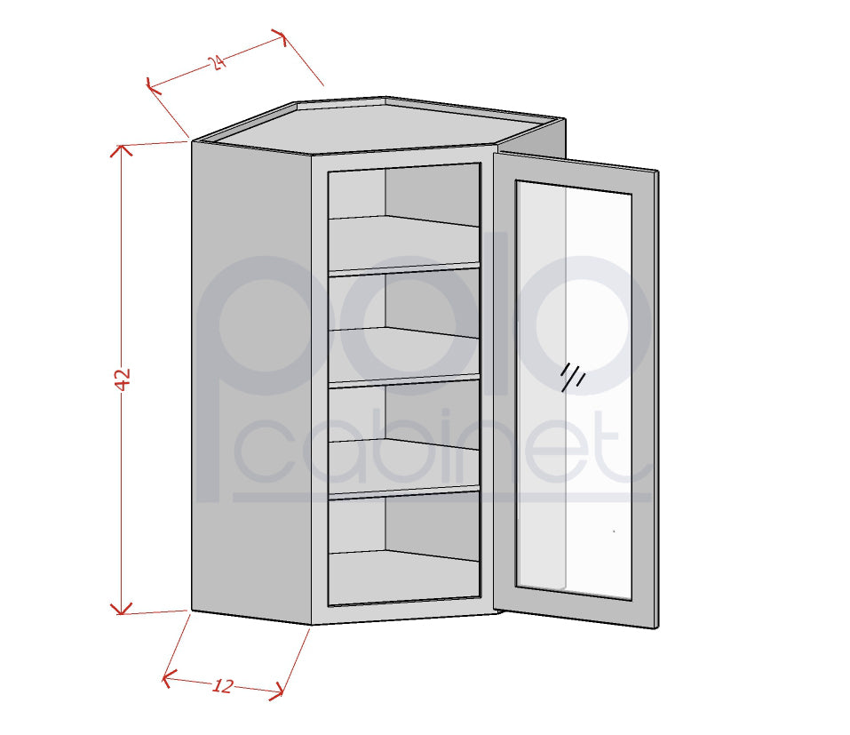 Glass Door Diagonal Corner Wall Cabinets