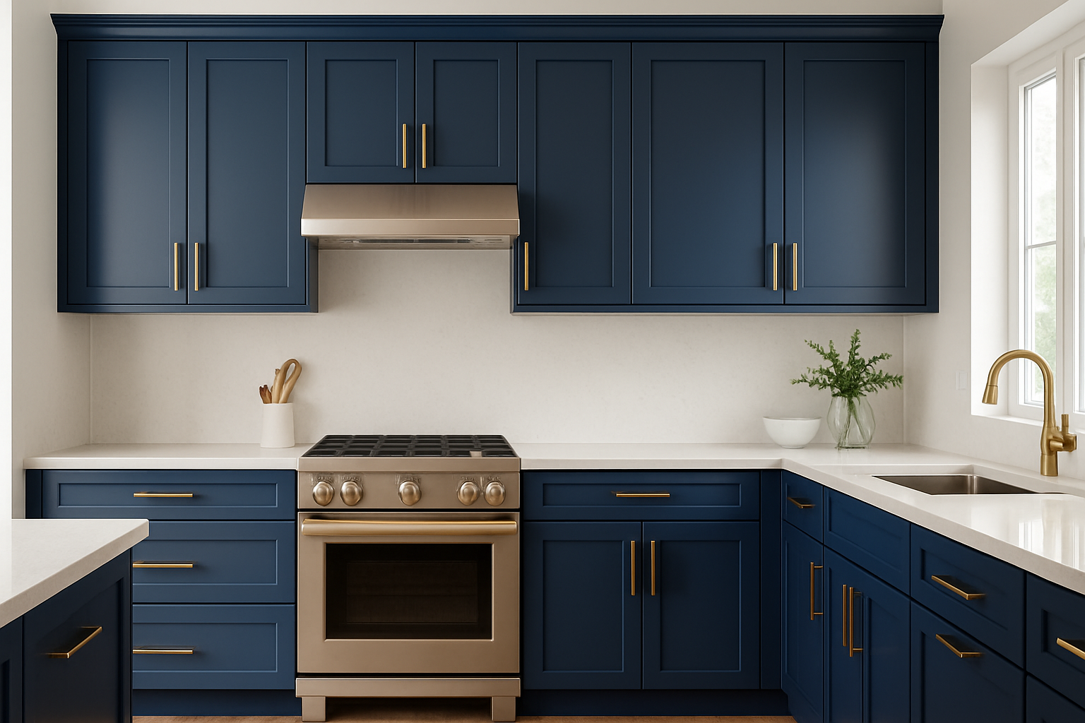 Blue Shaker Kitchen Cabinets