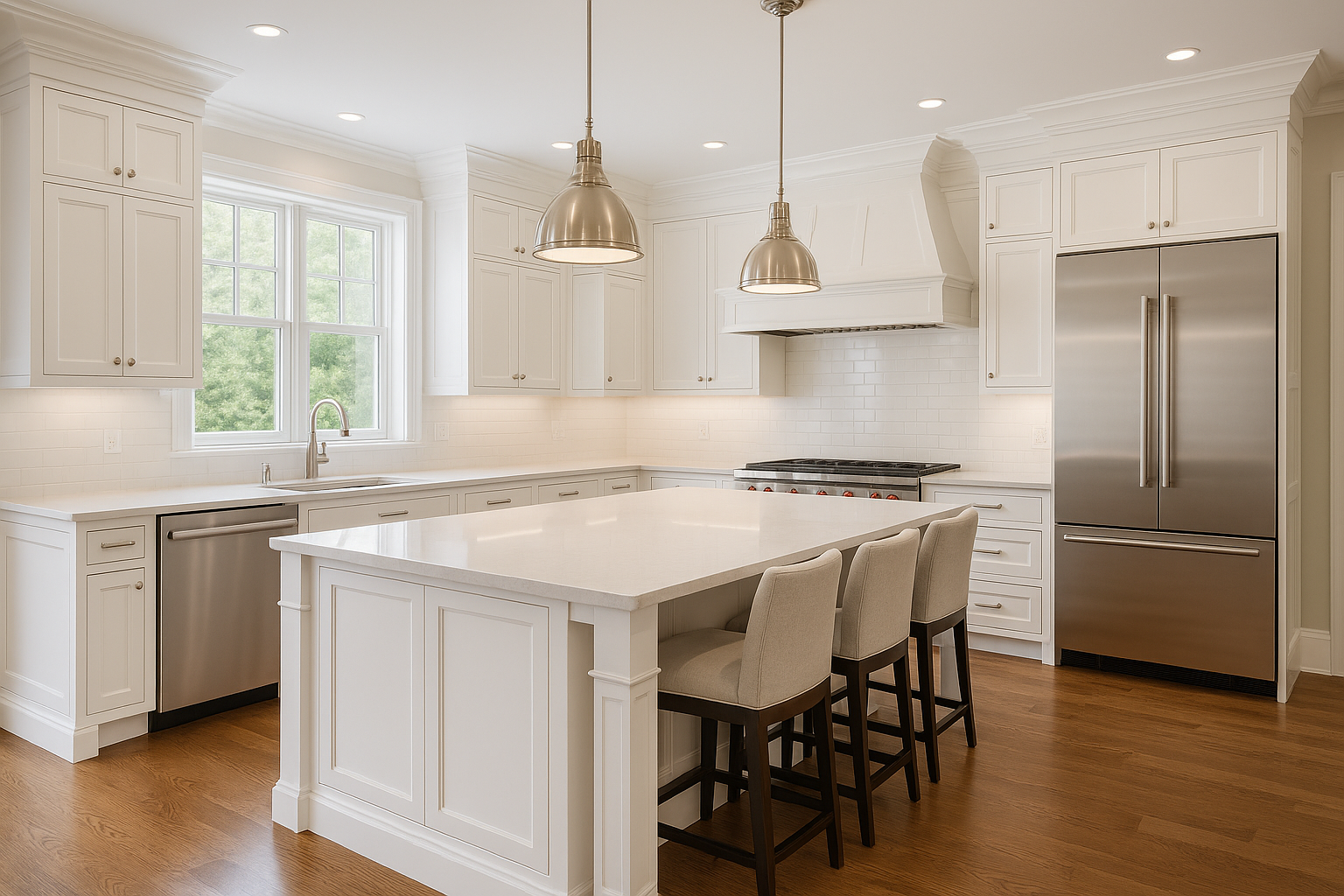 Luxury Kitchen with White Shaker Cabinets