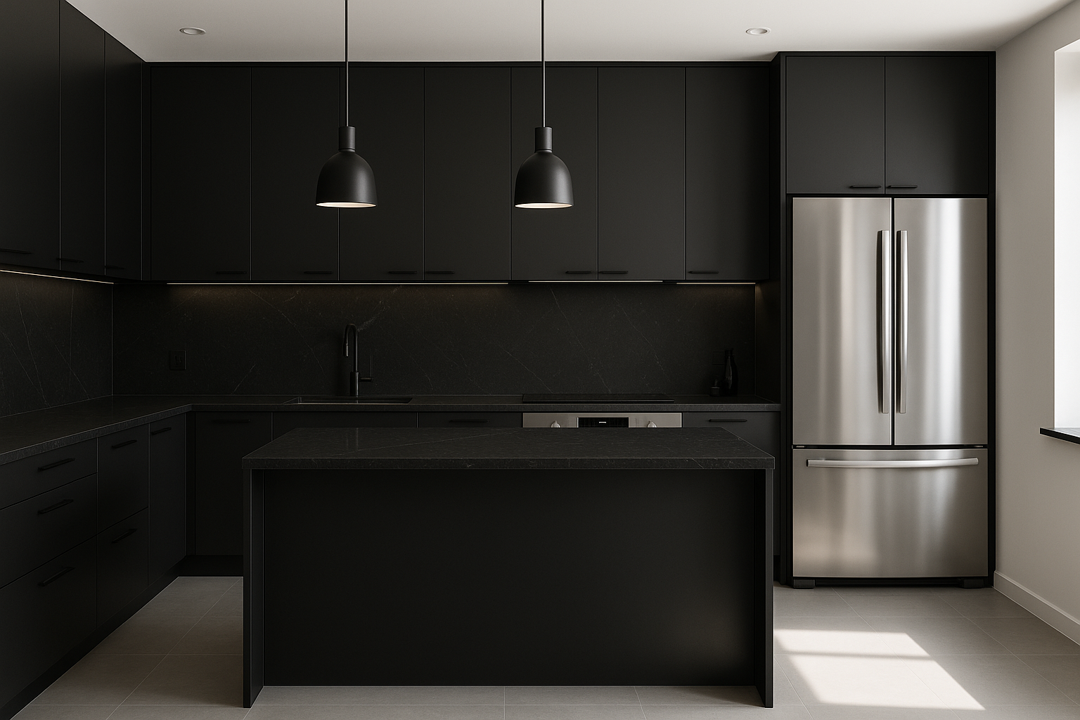 modern black kitchen